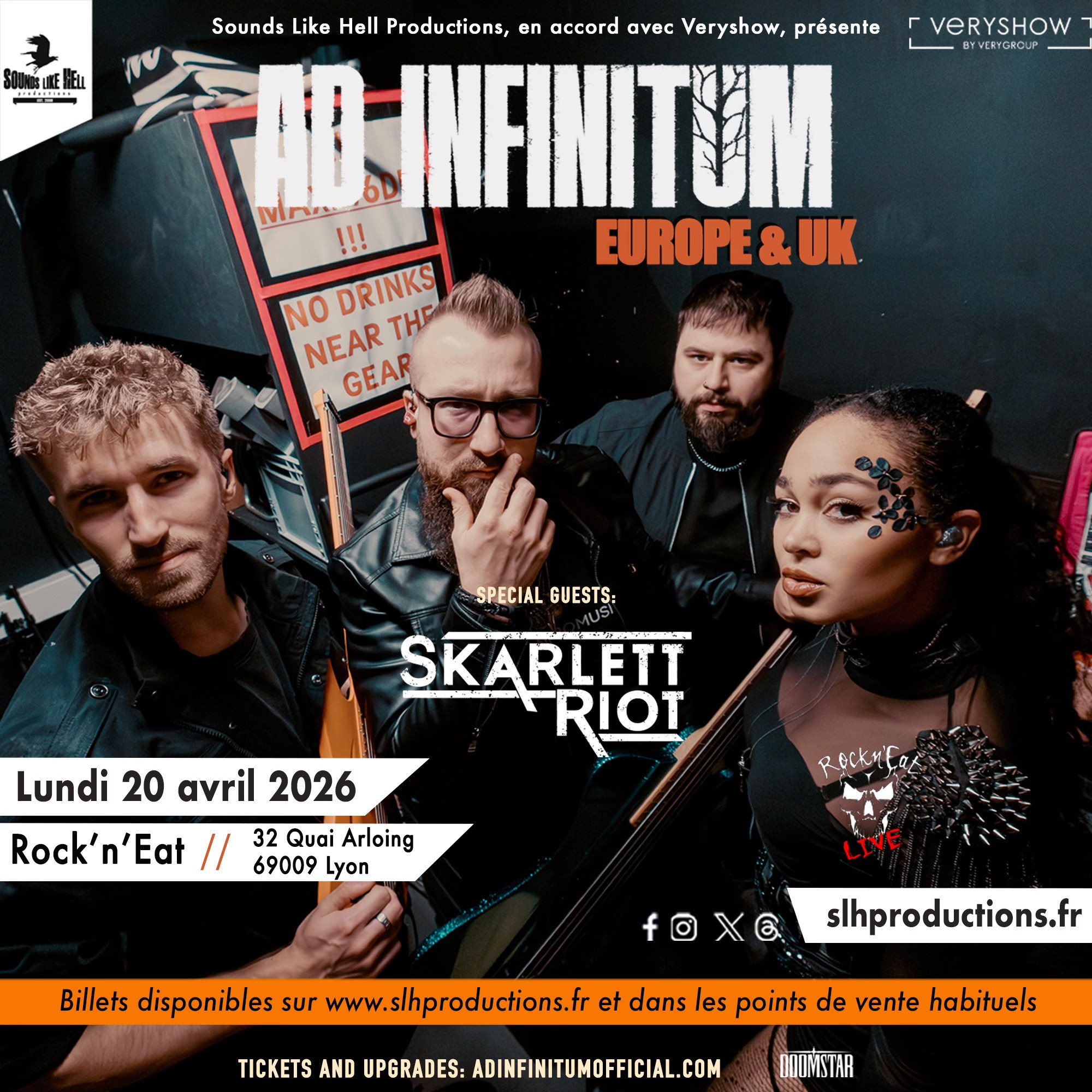 Affiche AD INFINITUM / SKARLETT RIOT / SECRET RIOT