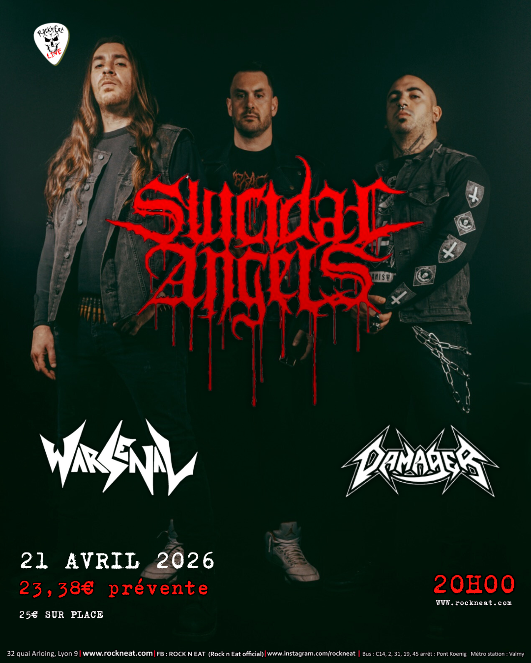 Affiche SUICIDAL ANGELS / WARSENAL / DAMAGER